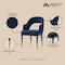 Manhattan Comfort 7-PieceRockaway 70.86 Dining Set with 6 Carrington Chairs in Black and Midnight Blue 6-DT02DC089AR-BKBL - alternate 8